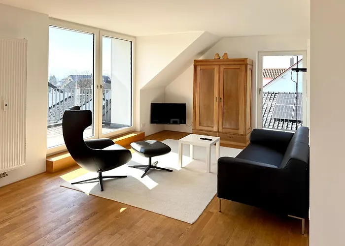 180 Grad Im 2 Og Mit Panoramafenster Und Bergblick Apartman Wasserburg